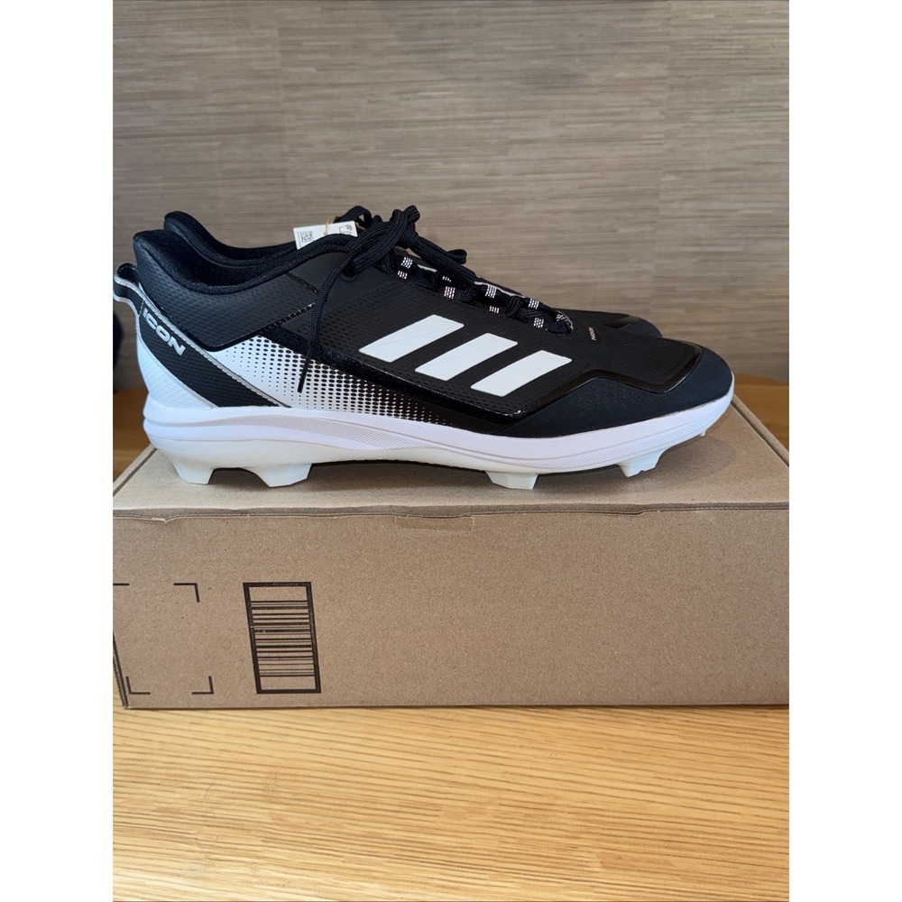 New Men Adidas Icon 7 Boost Baseball Cleats Size 16 Black & White